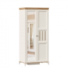 Шкаф Любимый дом двухстворчатый с зеркалом Вилладжио Алебастр/Дуб золотой