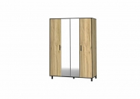 Шкаф четырехдверный Ивару Лофт 4 Дуб Крафт Золотой