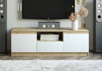 ТВ-тумба ДСВ мебель Марли МТБ1400.1 Дуб бунратти/Белый глянец