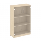 Шкаф средний широкий 2 средние двери стекло Рива NOVA S В.СТ-2.4 Бук Артизан