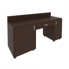 Стол с 2-мя тумбами и бортиком левый Рива LIGHT С-СТ-170 Л Венге Цаво