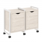 Тумба на колесных опорах наборная. Вариант 2 Рива LOFT VR.L-TN-2.K Металл белый Денвер светлый