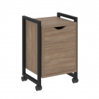 Тумба на колесных опорах с распашным фасадом Рива LOFT VR.L-T2.K Металл черный Дуб Аризона