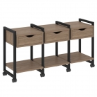 Тумба на колесных опорах наборная. Вариант 4 Рива LOFT VR.L-TN-4.K Металл черный Тиквуд темный