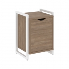 Тумба на регулируемых опорах с распашным фасадом Рива LOFT VR.L-T2.O Металл белый Дуб Аризона