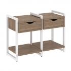 Тумба на регулируемых опорах наборная. Вариант 1 Рива LOFT VR.L-TN-1.O Металл белый Дуб Аризона