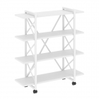 Стеллаж на колесных опорах - 4 полки Рива LOFT VR.L-MST.K-4.8V Металл белый Белый Бриллиант