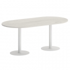 Стол овальный Рива HOME OFFICE VR.SP-5-180.1 Дуб Наварра/Белый металл