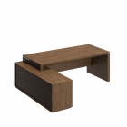 Стол руководителя левый на опорной тумбе Unitex VELAR ВЛ 138 ДТ Дуб табачный