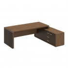 Стол руководителя левый на опорной тумбе Unitex VELAR ВЛ 139 ДТ Дуб табачный