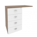 Тумба приставная универсальная л/пр ONIX Рива O.TPU-4 Дуб Аризона/Белый