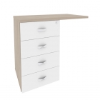 Тумба приставная универсальная л/пр ONIX Рива O.TPU-4 Дуб Аттик/Белый