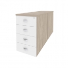 Тумба двойная приставная / опорная Рива ONIX O.TPO-2.7 Дуб Аттик/Белый