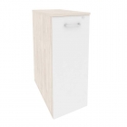 Тумба высокая выдвижная приставная / опорная Рива ONIX O.VTPO-8 Денвер Светлый/Белый