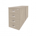 Тумба двойная низкая выдвижная приставная / опорная Рива ONIX O.VTPO-2.7 Дуб Аттик