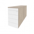 Тумба двойная низкая выдвижная приставная / опорная Рива ONIX O.VTPO-2.7 Дуб Аттик/Белый