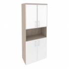 Шкаф высокий широкий Рива ONIX O.ST-1.4R white Дуб Аттик/Белый