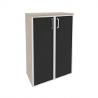 Шкаф средний широкий Рива ONIX O.ST-2.4R black Дуб Аттик