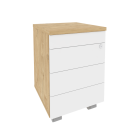 Тумба мобильная TIP-ON Рива ONIX O.TM-3 TIP Тиквуд Светлый/Белый