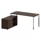 Стол рабочий руководителя с опорной тумбой Рива METAL SYSTEM DIRECT БГ.СРТ-4.7 Пр Акация Лорка