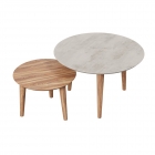 Стол журнальный Любимый дом Тип 7 двойной Белый камень Роял вуд бордо