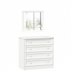 Комод с 4 ящиками Любимый дом с зеркалом Джулия Белый