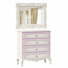 Комод с 4 ящиками и зеркалом Любимый дом Маркиза 01 Алебастр