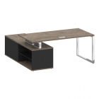 Стол руководителя с опорной греденцией, правый Рива SHIFT SK.SRG-200 R Тиквуд Темный/Антрацит