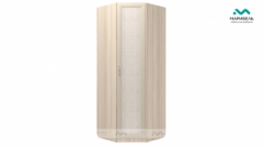 Шкаф угловой с зеркалом Ивушка-7 МАГ-РИВЕР Дуб беленый/Кожа крокодила светлая/Туя светлая