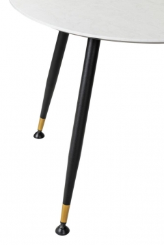 Стол R-home Месси d960 мрамор Бьянко со скосом