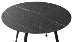 Стол R-home Месси d960 мрамор графит со скосом