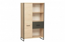 Стеллаж Олмеко Доната 46.03 Дуб бунратти светлый Диамант серый