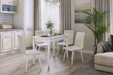 Стол обеденный раздвижной Мебельсон Экстра 2 КМ-0211 белый/белый