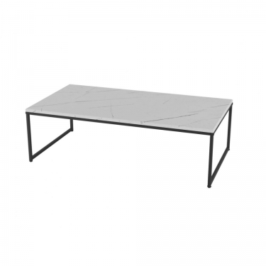 Стол журнальный Мебелик Инсайд Белый мрамор/черный