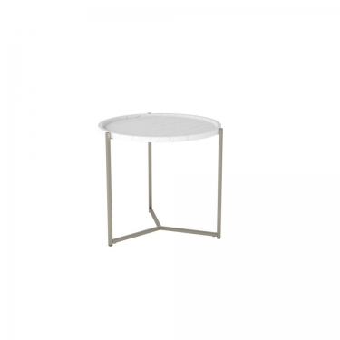 Стол журнальный Мебелик Бруно Белый мрамор/титан