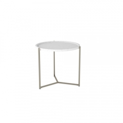 Стол журнальный Мебелик Бруно Белый мрамор/титан