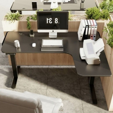 Стол для компьютера для геймеров L-формы c электрической регулировкой по высоте Eureka EUREKA ERK-EGD-L60R-B-US