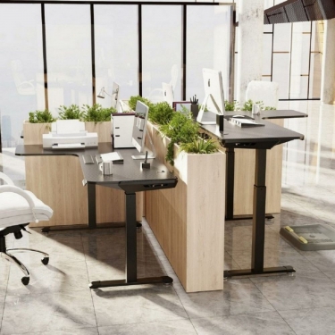 Стол для компьютера для геймеров L-формы c электрической регулировкой по высоте Eureka EUREKA ERK-EGD-L60L-B-US