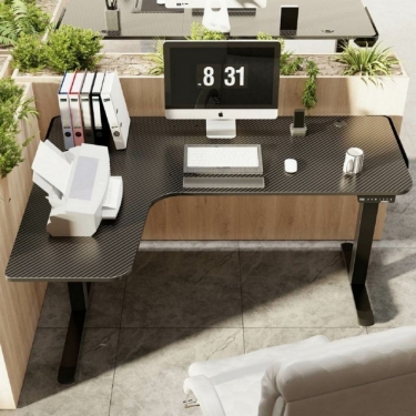 Стол для компьютера для геймеров L-формы c электрической регулировкой по высоте Eureka EUREKA ERK-EGD-L60L-B-US