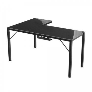 Стол для компьютера для геймеров Eureka EUREKA ERK-GD-L60R-B-EU L-формы со стеклянной столешницей и RGB-подсветкой