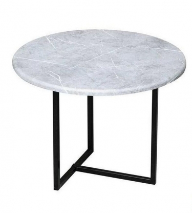 Стол кофейный Олмеко Скарлетт 13 Черный Мрамор белый