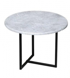 Стол кофейный Олмеко Скарлетт 13 Черный Мрамор белый