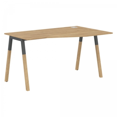 Стол эргономичный правый Skyland Forta FCT 1367 R Дуб Гамильтон Черный графит