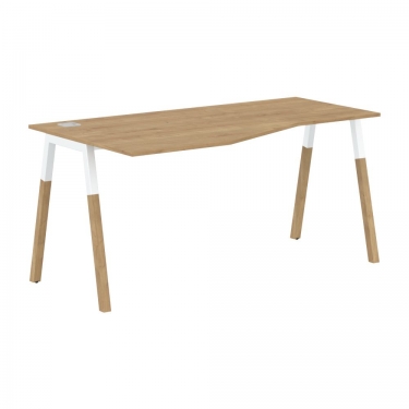 Стол эргономичный левый Skyland Forta FCT 1567 L Дуб Гамильтон Белый премиум