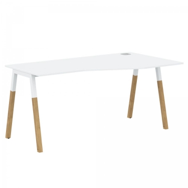 Стол эргономичный правый Skyland Forta FCT 1567 R Белый премиум Дуб Гамильтон
