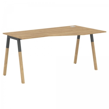 Стол эргономичный правый Skyland Forta FCT 1567 R Дуб Гамильтон Черный графит