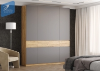 Шкаф 4створчатый Стиль Бостон ШК-004 Дуб крафт золотой/Шифер серый