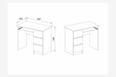 Стол компьютерный ДСВ мебель МОРИ МС-6 правый Белый