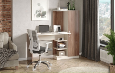 Стол компьютерный Можгинский лесокомбинат Софт УНИ, ясень шимо темный/ясень шимо светлый