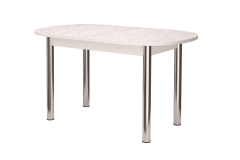 Стол раздвижной овальный Можгинский лесокомбинат ПФ-130, сахара/белый/хром брифинг